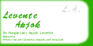 levente apjok business card